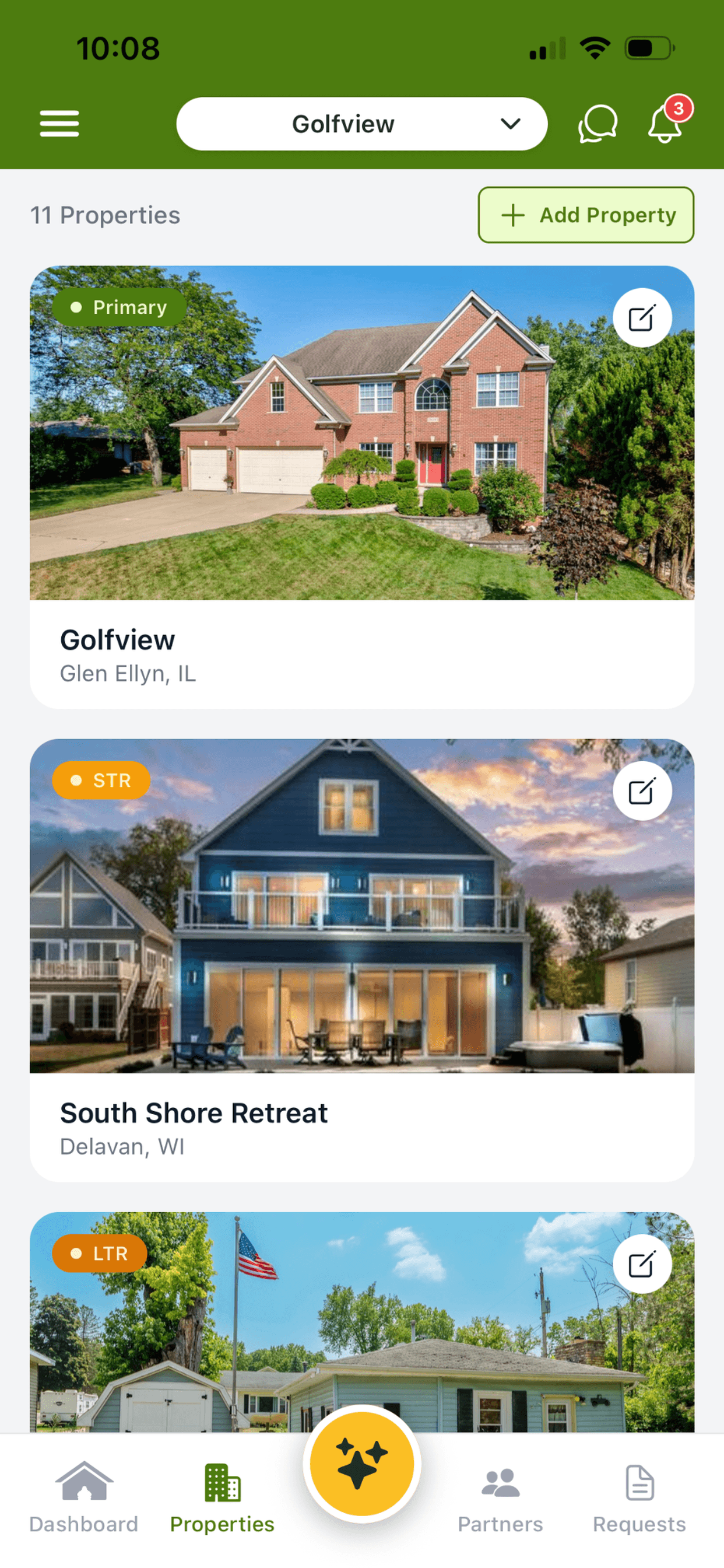 Properties list managing multiple homes and small business properties in one place
